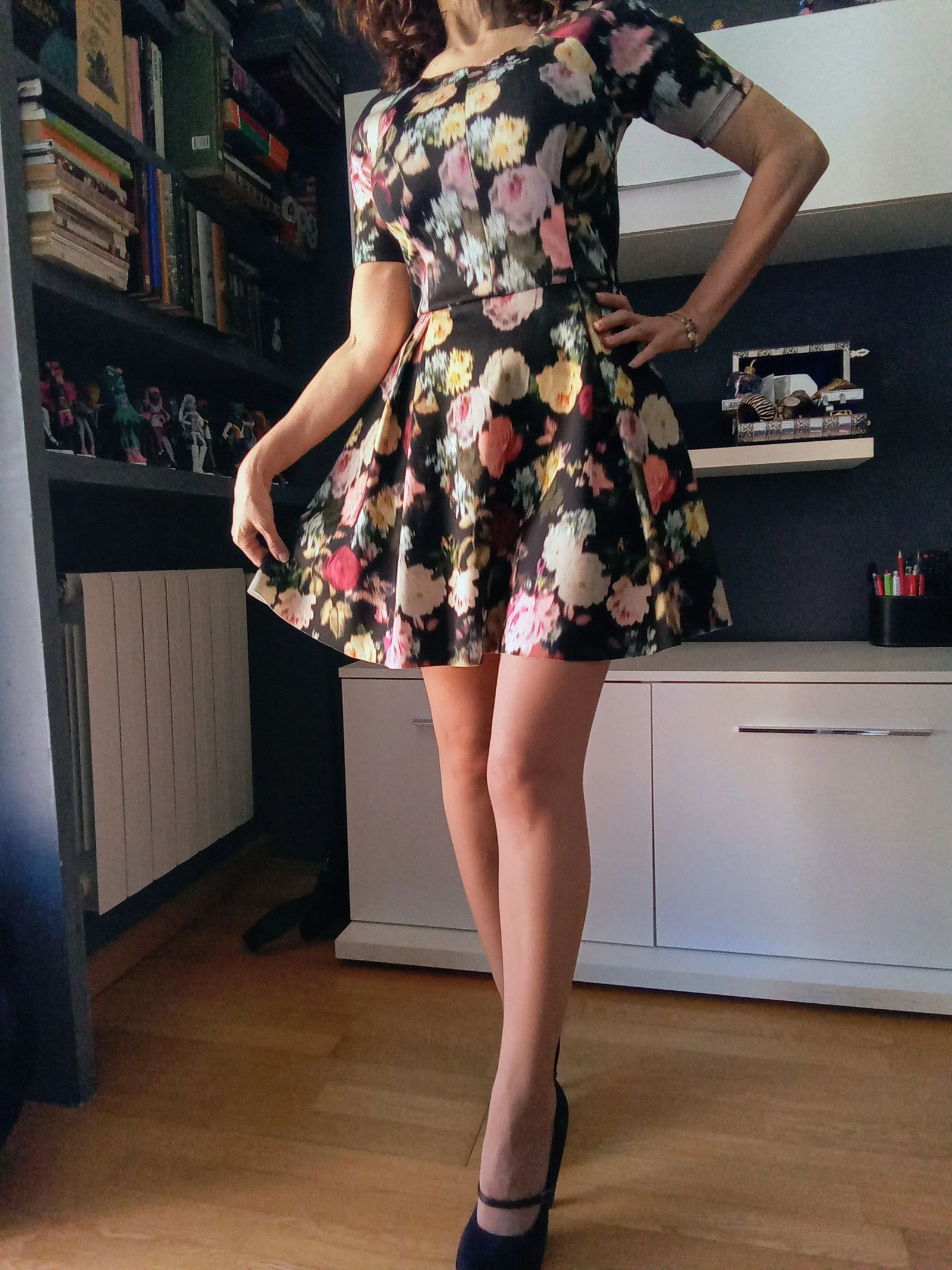 Vestido corto estampado floral